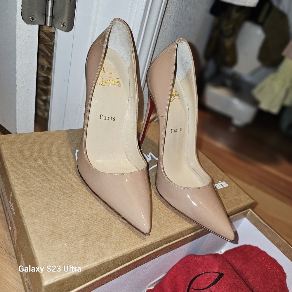 Christian Louboutin Nude Patent Leather Heels